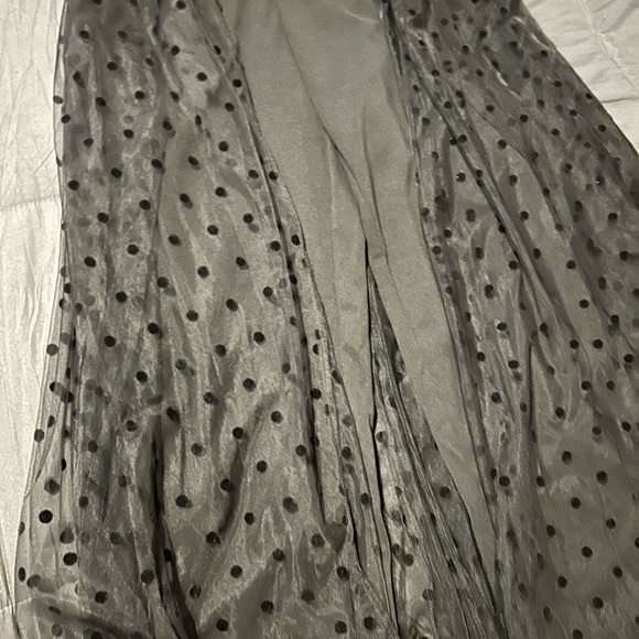 Chic Black Sleeveless Jumsuit with with Sheer Polka Dot Overlay - Picture 5 of 8